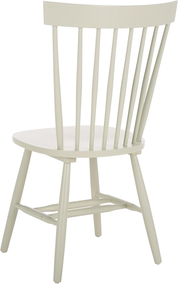 SAFAVIEH Home Collection Parker Farmhouse Off-White Spindle Windsor Solid Wood Dining Chair Set of 4