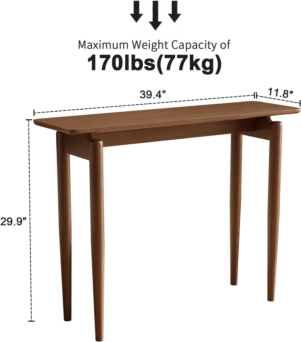 AQIMUELE Wood Console Table Walnut Entryway Table, Thin Console Table, Sofa T...