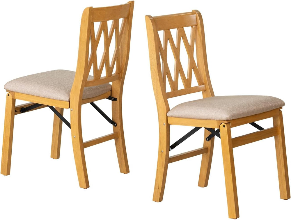 East West Furniture - PNC-OAK-03, A Solid Wood Plano Folding Dining Room Chai...