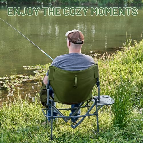 TIMBER RIDGE 400lbs Heavy Duty Camping Chair Portable Directors Chair