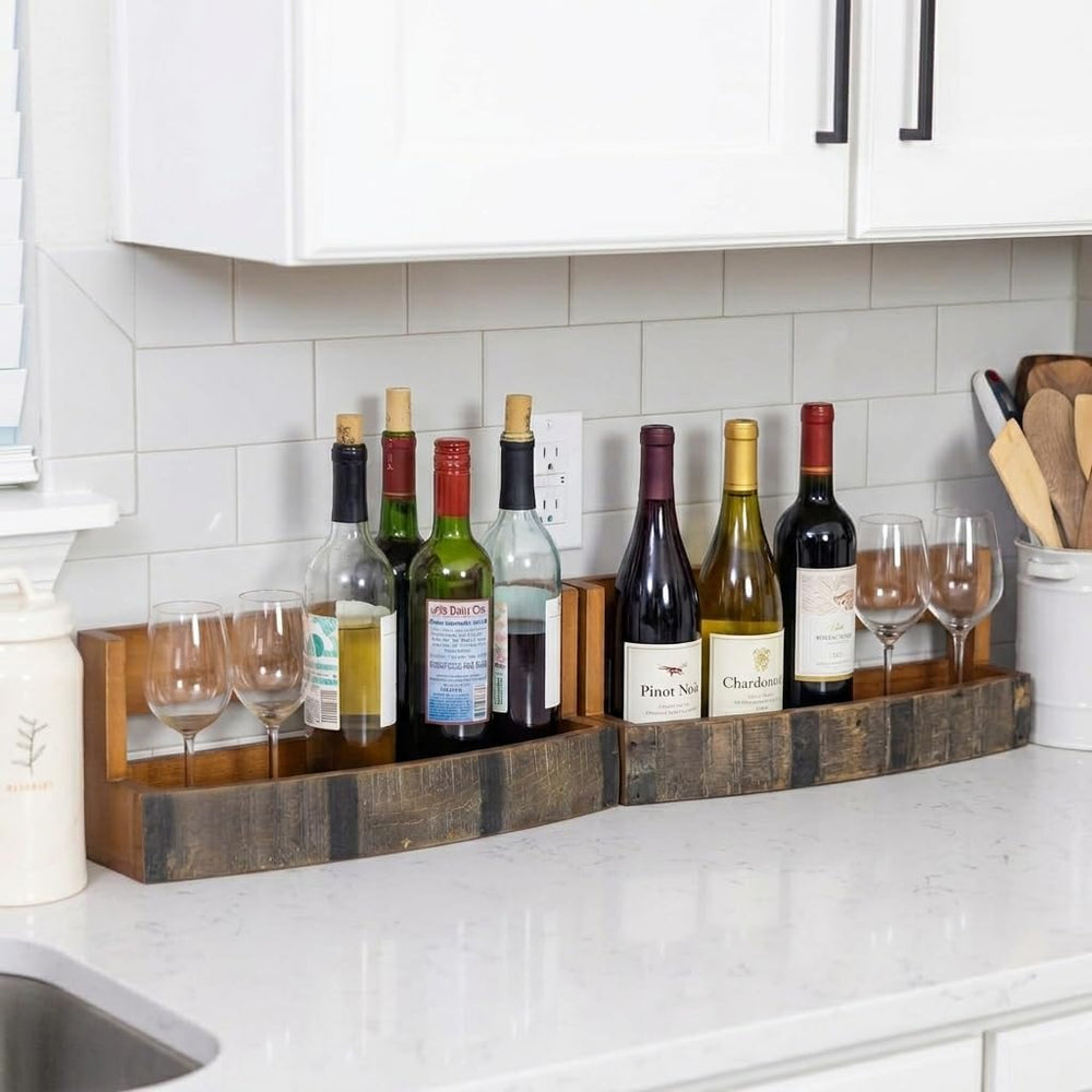 Liquor Bottle Display Shelf – Whiskey, Wine & Bourbon Bar Shelf, Set of 2...