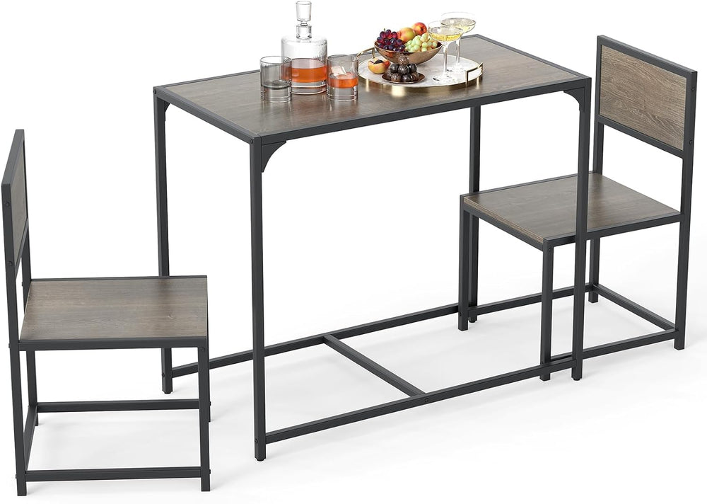 Giantex 3-Piece Dining Table Set for 2, Small Industrial Kitchen Table with 2...