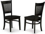 East West Furniture AMVA3-BCH-W 3 Piece Modern Dining Table Set Contains a Round Kitchen Table with Pedestal and 2 Kitchen Dining Chairs, 36x36 Inch, Black & Cherry