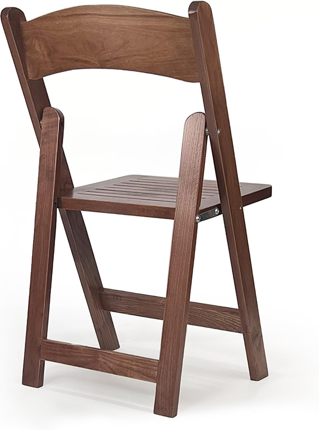 Wood Folding Chairs with Slatted Wooden Seats, Stackable Commercial Seats for Indoor & Outdoor Events, Party, Dining, Set of 2, Slatted Fruitwood