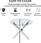 36" Modern Silver Glass Dining Room Table Set for 4,5-Piece Round Kitchen Dining Table Set with Cross Metal Legs and 4 Olive Green Velvet Upholstered Chairs,Glass Kitchen Table & Chairs Set