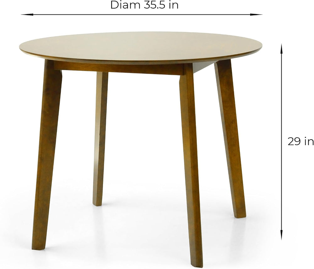 Set of 3 Dining Kitchen Round Table and 2 Yumiko Side Chairs Solid Wood w/Pad...