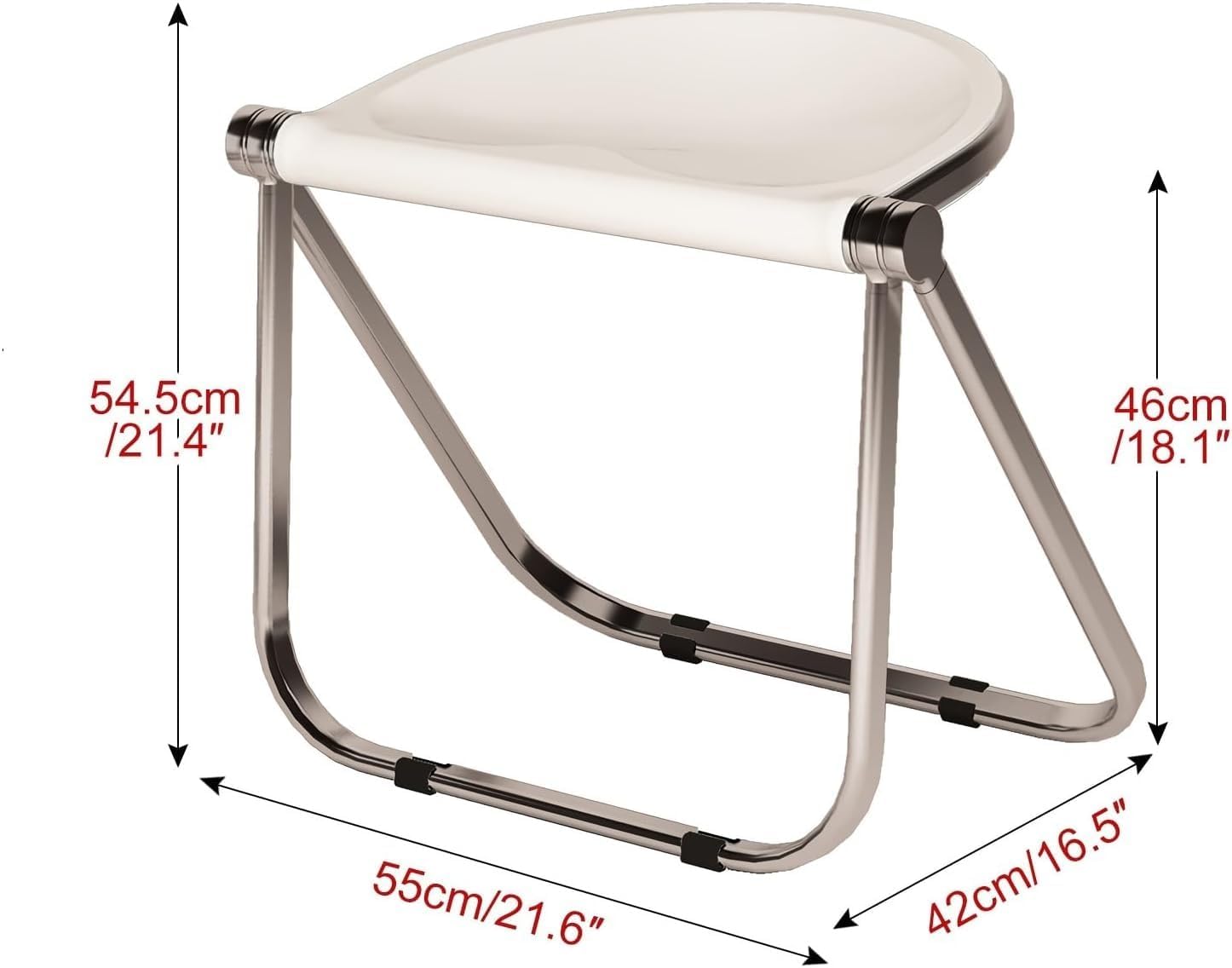 Acrylic Folding Chair, Portable Light Commercial Folding, PC Plastic Living Room Seat, Metal Frame,(Brown)