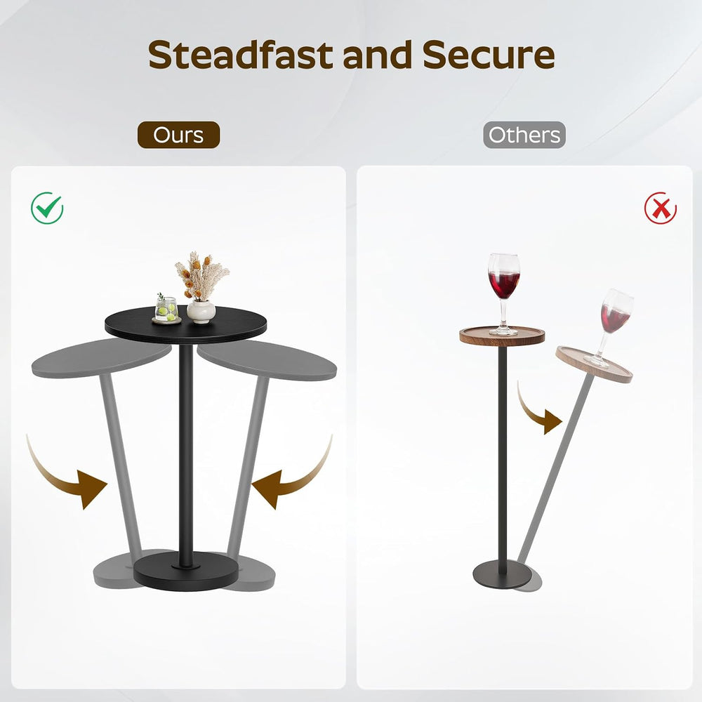 YATINEY Round Side Table, Small Drink Table, Pedestal Martini Table, End Tabl...