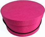 Sarah's Hat Boxes Classic Cerise Hat Box – 8.75" x 4.5" (Dia. x Ht.) Handmade in USA – Odorless Non-Toxic Adhesive, Cording Handle – Premium Storage for Hats & Accessories