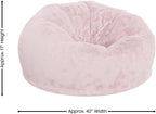 Flash Furniture Duncan Oversized Blush Furry Bean Bag Chair for Kids and Adults