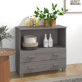Light Grey Sideboard with Solid Pine Wood and MDF Construction, Modern Storage Cabinet for Living Room or Dining Room, 4-Drawer Furniture Piece with Smooth Finish and Durable