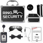 Wedding Ring Security Box for Young Boys, Portable Buckle Closured Security Briefcase with Padded Pillow Lining, Ring Bearer Gifts for Ceremony Proposal 7.9 x 5.5 x 3.5 inch (7pcs Set)