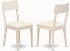East West Furniture CAAD5-LWH-LC 5 Piece Dining Room Table Set Includes a Rectangle Kitchen Table and 4 Faux Leather Upholstered Dining Chairs, 36x60 Inch, Linen White