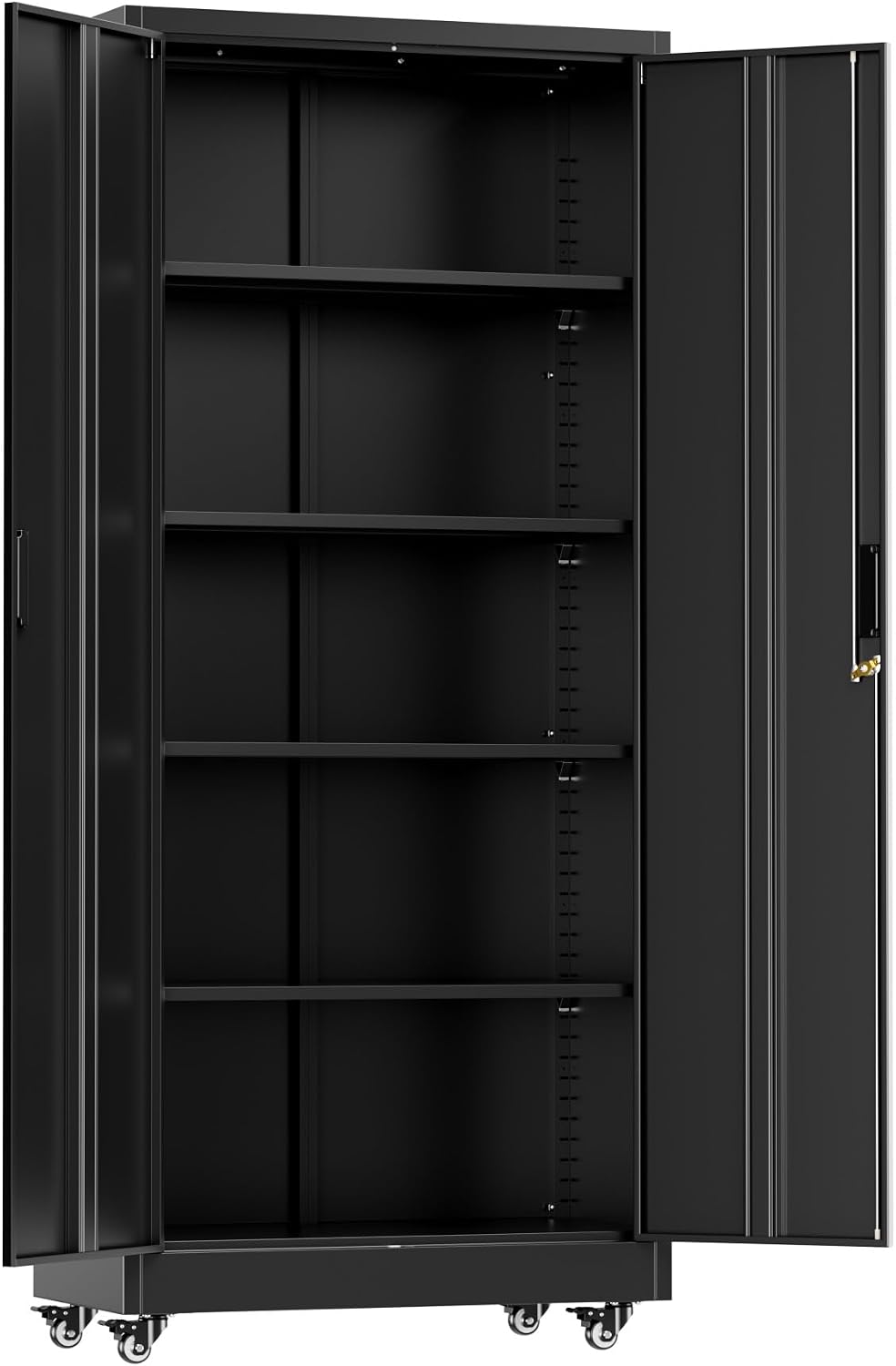 INTERGREAT Garage Storage Cabinet with Wheels, 73" H Metal Cabinet with ...