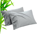 TELUS Pillow Cases Standard Size 2 Pack, Bamboo Rayon Cooling Pillowcases with Envelope Closure, Cool Breathable Pillow Cover for Hot Sleeper & Night Sweats, 20x26 inch, Sliver Grey