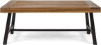 Christopher Knight Home Carlisle Outdoor Acacia Wood Coffee Table, Sandblast/Rustic Metal
