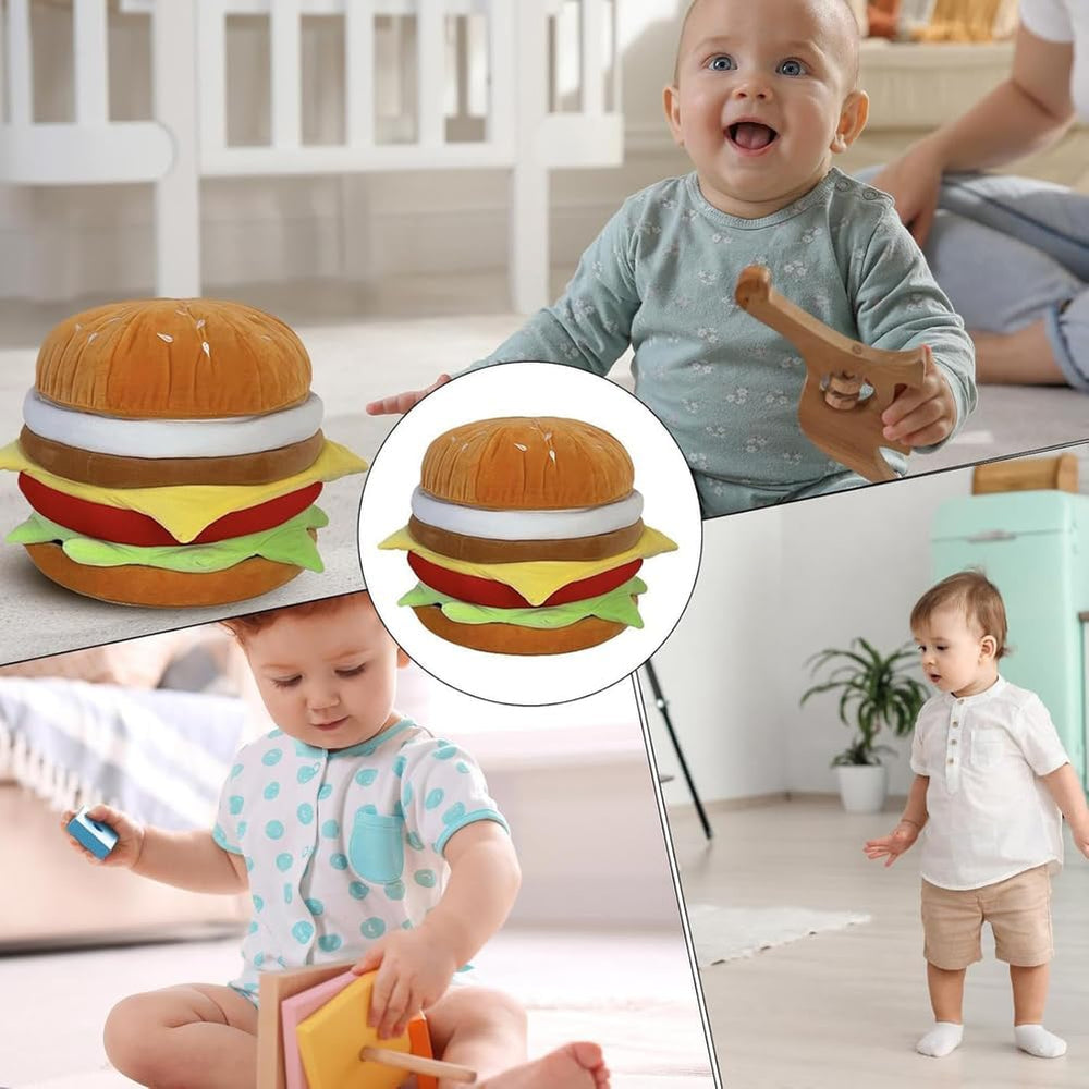 Small Storage Ottoman Hamburger Shaped Seat Cushion for Bedroom Entryway,Upho...