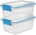 Sterilite 24-Pack Gasket Box, Weather-Resistant Storage Bins with Latching Lids, 7.5 Quart - Heavy-Duty Organizing Containers for Closet, Bathroom, and Office
