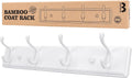 Wooden Coat Rack, Wall-Mounted Organizer for Closet, Entryway, Hallway, Foyer, Bedroom, Heavy Duty Double Hooks for Hanging Towels, Bags, Hats, Jackets, Key (White, 4 Hooks)