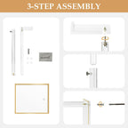 Acrylic Purse Display Stands, 14"-24" Adjustable Height Handbag Holder, Clear Purse Rack Stands for Closet Retail, Durable Gold Trim Hanging Bag Wallet Jewelry Necklace Organizer Stand(PATENT PENDING)
