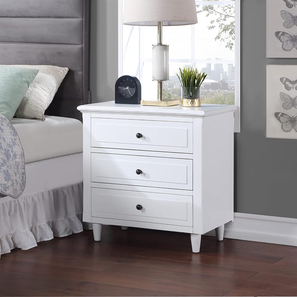 3-Drawer Nightstand for Bedroom, Storage Wood Cabinet, Simple Bedside Table, ...