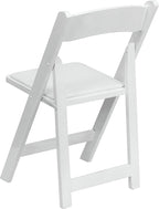 Flash Furniture 2 Pack HERCULES Series White Wood Folding Chair with Vinyl Padded Seat