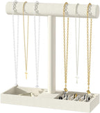 Bracelet and Necklace Holder,Velvet Jewelry Necklace Display Organizer Stand,bracelet Holder for Selling,Bracelet and Necklace Storage Tree (Style 1（Beige）)