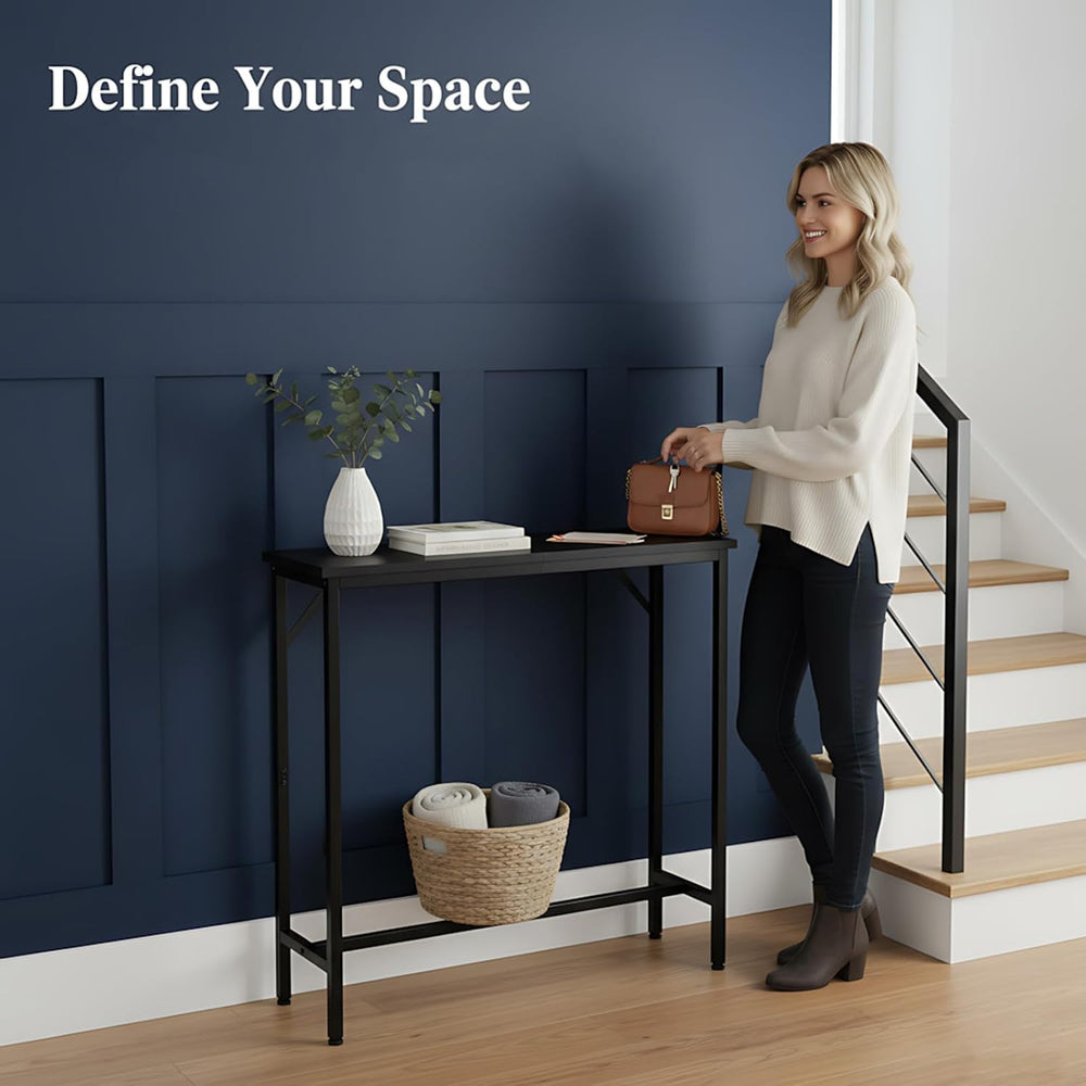 LITA Console Table, 29.5" Narrow Entryway & Thin Sofa Table for Behi...
