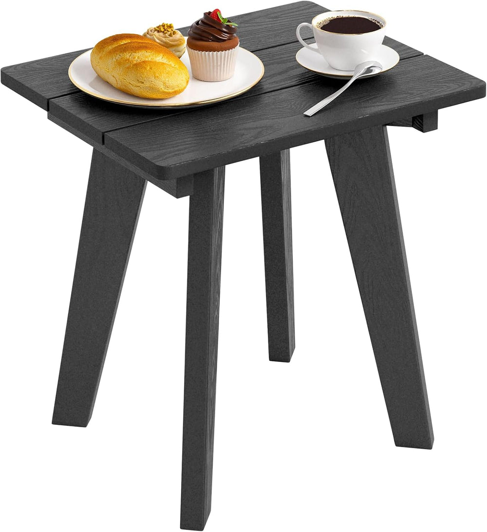 Outdoor Side Table, HDPE Weather Resistant Small Patio Table for Porch and Ba...