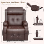 Extra Wide Seat Electric Power Recliner Chair | Heat & Back Massage