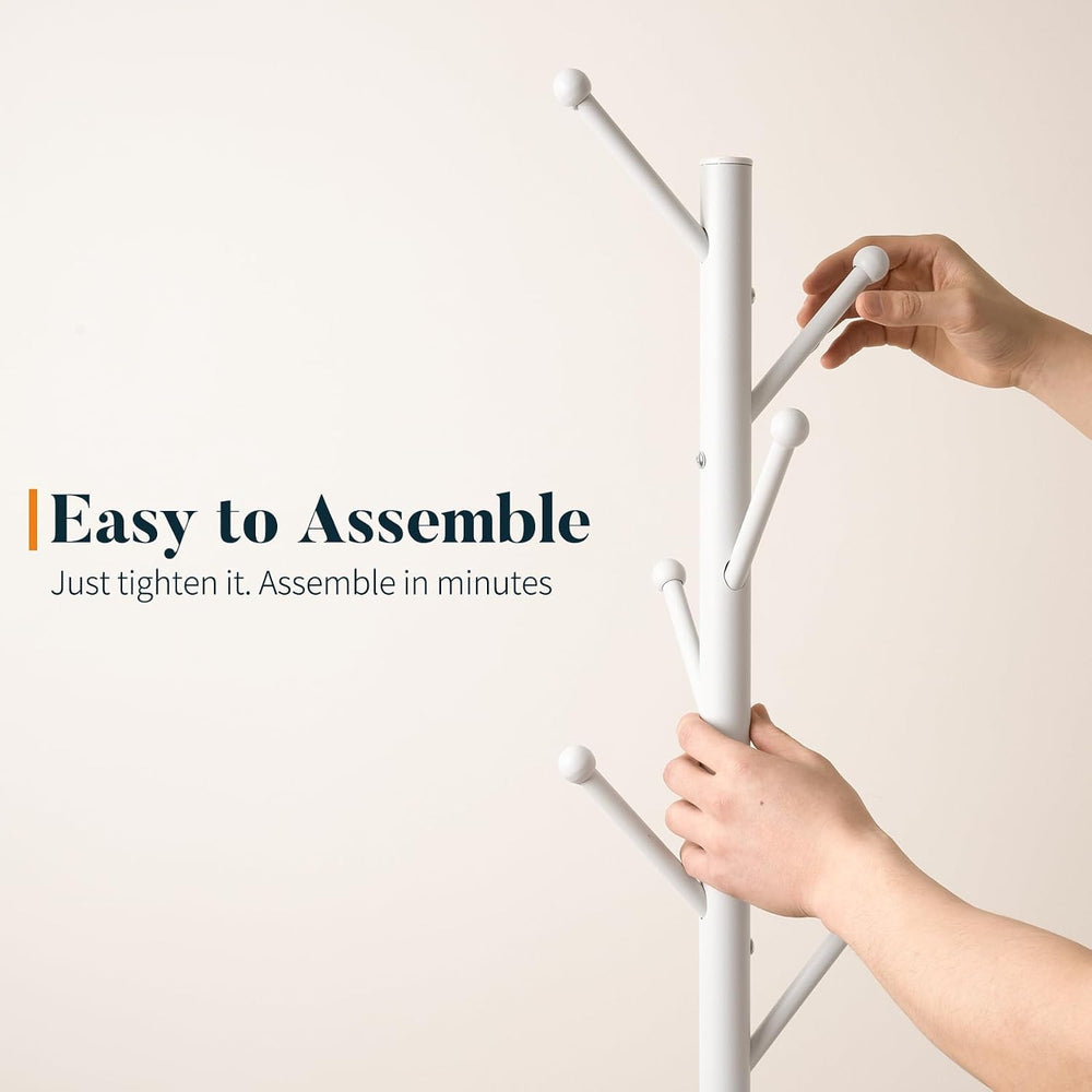 Yoobure Coat Rack Freestanding with Natural Marble Base - Coat Tree with 8 Ho...
