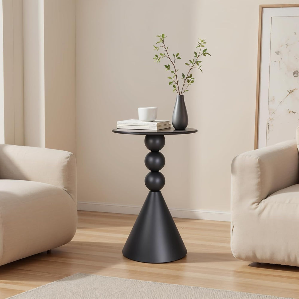 Metal Round Martini Table,Vintage Drum Side End Table,Modern Nightstand Accen...