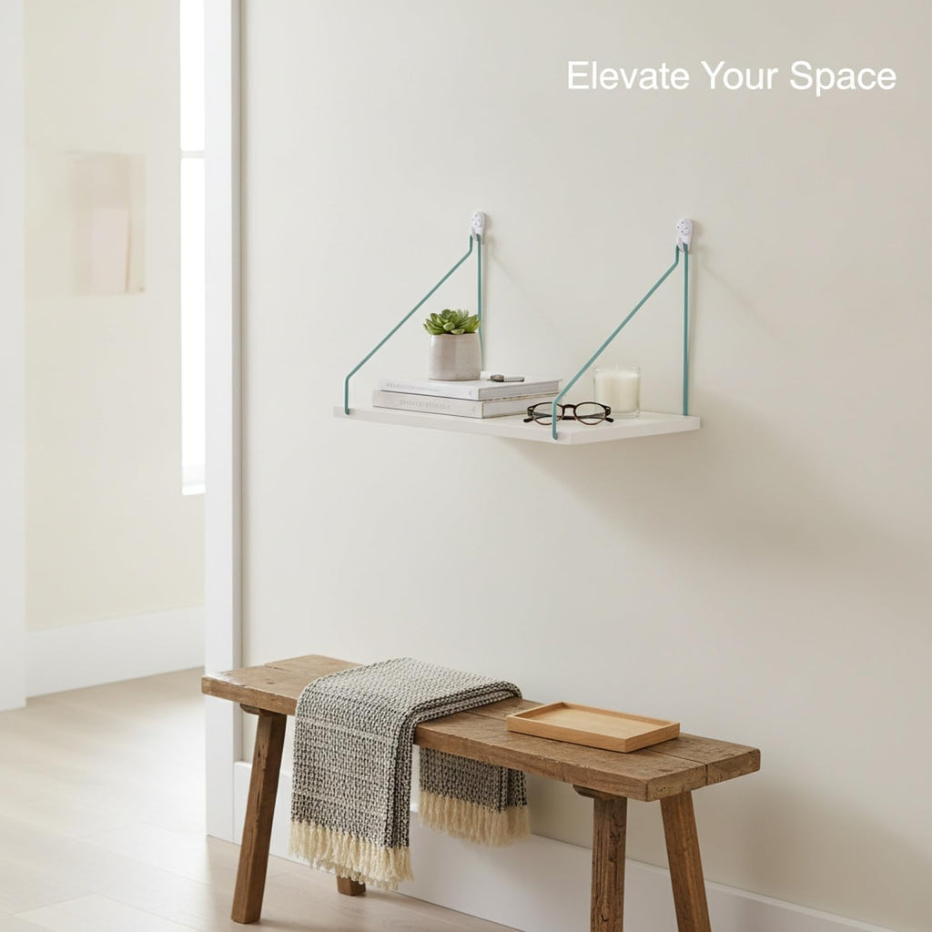 Maximize Vertical Space with Wall-Mounted Ladder Shelf, Paper-Based Composite Storage Unit for Bedroom or Living Area, White Finish (1 Piece)