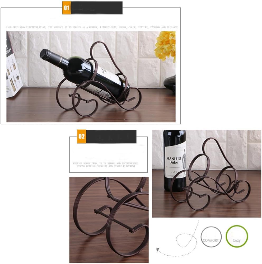 Retro S-Shape Red Wine Bottle Holder Metal Furnishing Craft