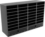 Adjustable Literature Organizer, 32 Compartments Mail Sorter Organizer with 2 Drawers, PVC Desktop File Sorter, Classroom Mailbox Office Mailbox Cubbies for Office, Home, Study Room Black