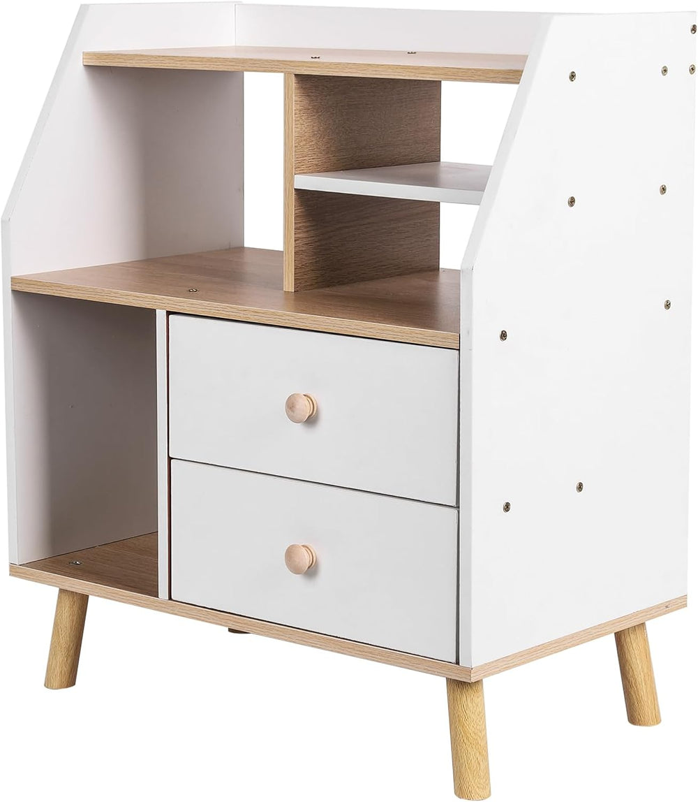 Nightstand with 2 Drawers, Modern Bedside Table Simple Bedside Storage Locker...