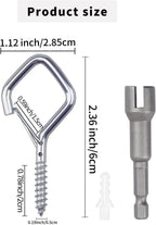 50 PCS Sliver Eye Screw Hooks for Hanging Heavy Duty with Safety Buckle.Metal Ceiling Hooks for Hanging Plants Cup Wind Chime Bird Feeders Patio Lights at Indoor&Outdoor