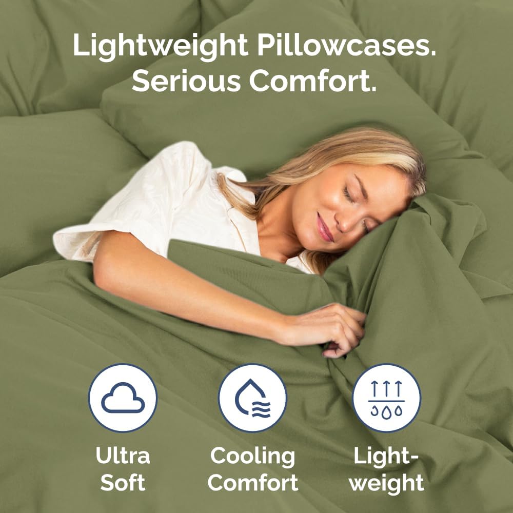 King Pillow Cases - 4 Pack - Super Soft Pillowcase Covers - Envelope Enclosure - Hotel Quality Pillow Protectors - Wrinkle Free, Shrink & Stain Resistant - Machine Washable - 20" x 40" (Sage Green)