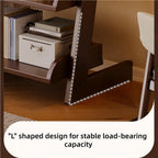 5-Tier Solid Wood Ladder Bookshelf with Modern L-Shaped Legs, Multifunctional Leaning Storage Shelf for Living Room, Bedroom & Home Office Organization