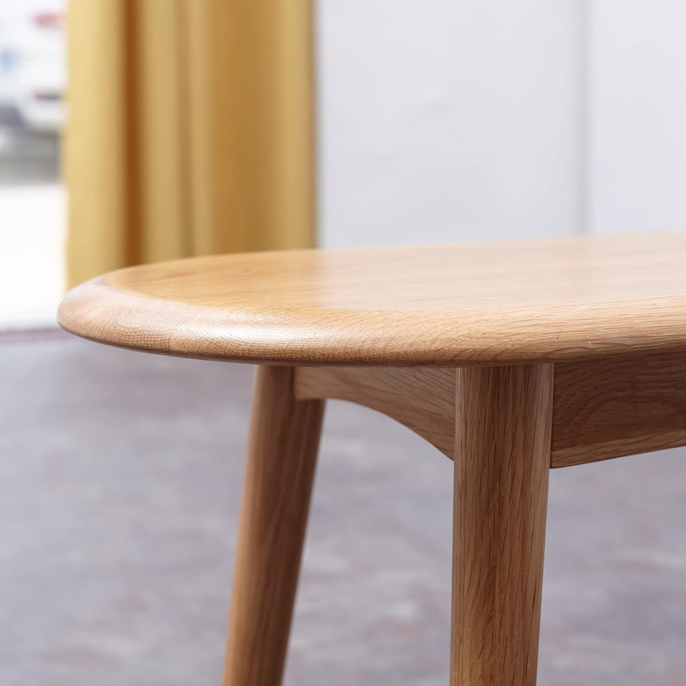 Natural Oak Wood Dining Bench, 39.37 x 11.81 x 16.14 Inches,Oak, Half-Round D...
