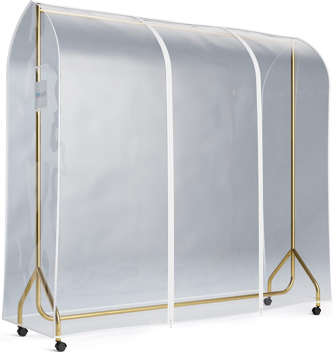 HANGERWORLD 6ft Clothes Garment Rack Cover for Open Closet Clear Showerproof COVER ONLY (72"x24")