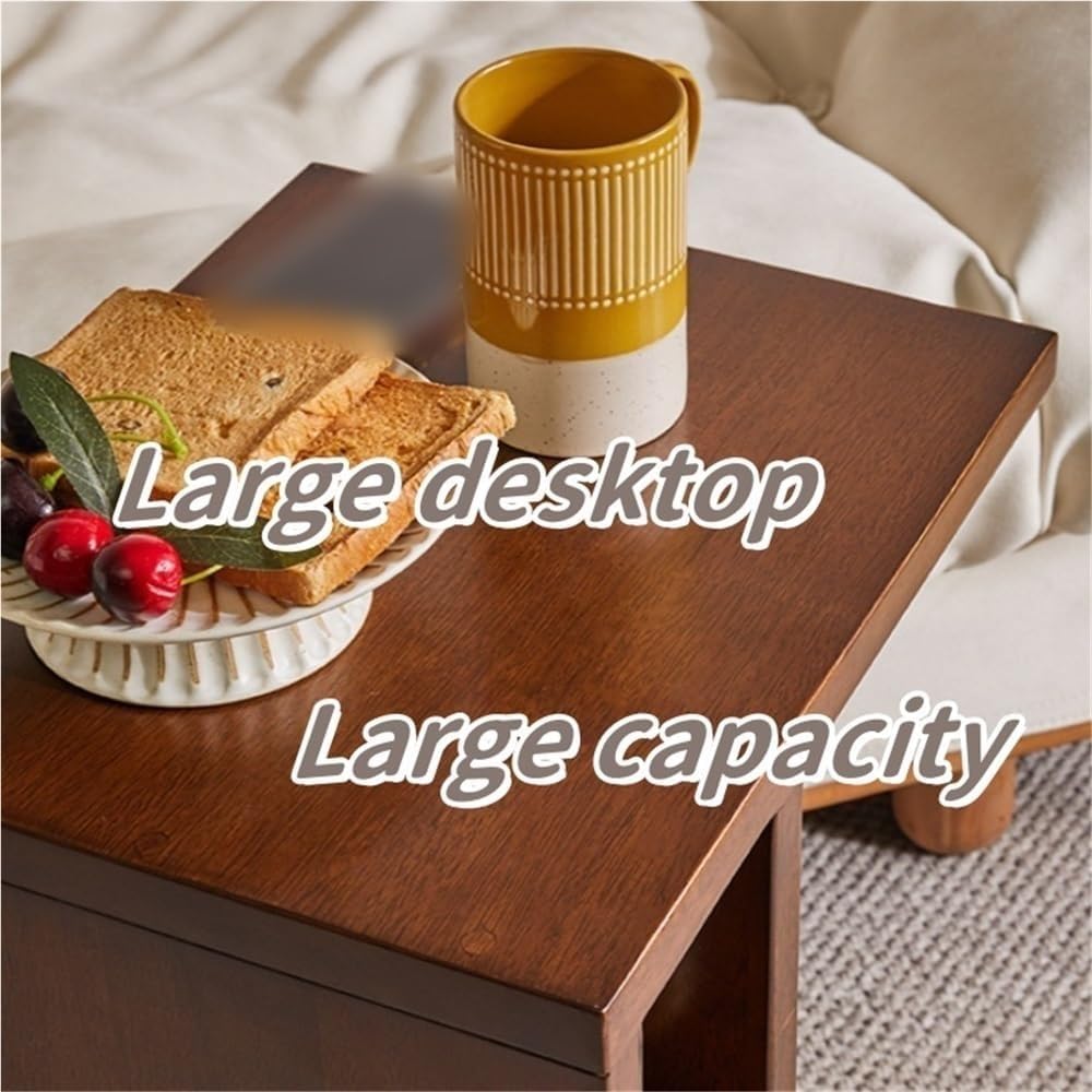 Modern 2-Tier C-Shaped Sofa End Table Small Wooden Side Table Coffee Table fo...