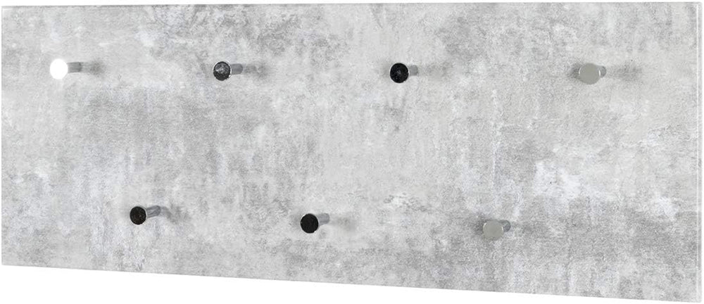 HAKU Furniture Wardrobe, Metal, Concrete Optic/Chrome, 5.5 x 80 x 30 cm