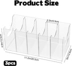 3 Pack Acrylic Belt Organizer Clear Stackable Belt Storage Holder Purse Organizer for Closet - 5 Compartments with Removable Dividers,Display Case Pantry Cabinet Organizers for Ties,Socks,Underwear