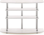 Furinno Frans Turn-N-Tube TV Stand for TV Size up to 43 Inch, 4-Tier, White Oak