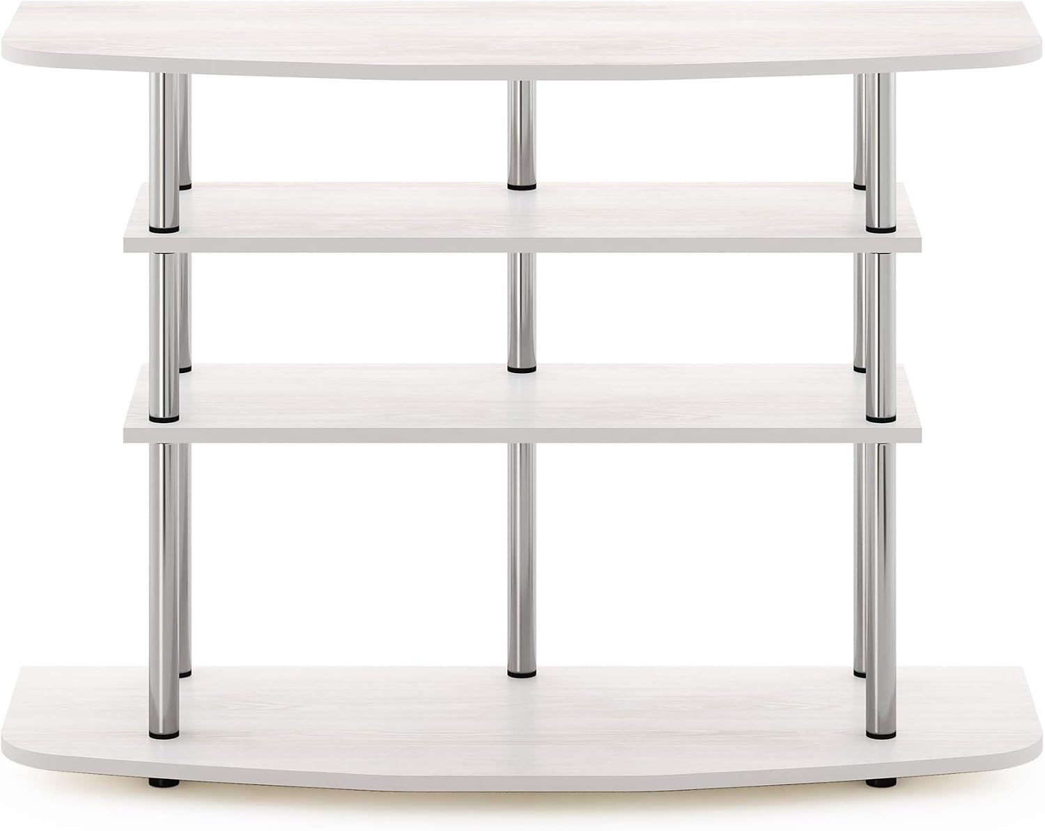 Furinno Frans Turn-N-Tube TV Stand for TV Size up to 43 Inch, 4-Tier, White Oak