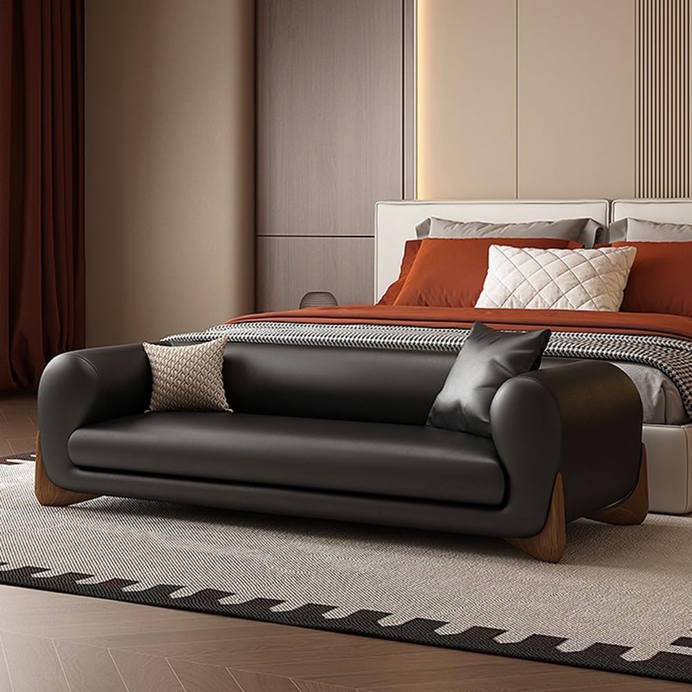 Modern Bed End Stool Leather Sofa Bench Bedroom Clothing Store Cloakroom Beds...
