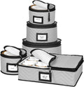 China Storage Containers 5-Piece Set Moving Boxes for Dinnerware, Glasses, Plates, Mugs and Saucers Sturdy Quilted Microfiber Dish Organizer with Dividers for Seasonal Storage - Holds Set of 12, Gray
