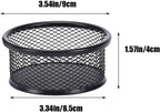 Black Metal Paper Clip Holder Mesh Paperclip Bowl Binder Clip Dispenser Desk Bobby Pin Container Organizer for Home Office Classroom School Desk Supplies Holders