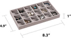 Frebeauty Jewelry Organizer Tray,Stackable Velvet Jewelry Trays,Drawer Inserts Earring Organizer For Women Jewelry Storage Display Case for Rings Stud Necklaces,Set of 9(Grey)